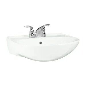 Sterling 446124-0 Sacramento Oval Bathroom Sink White 4" Faucet Holes